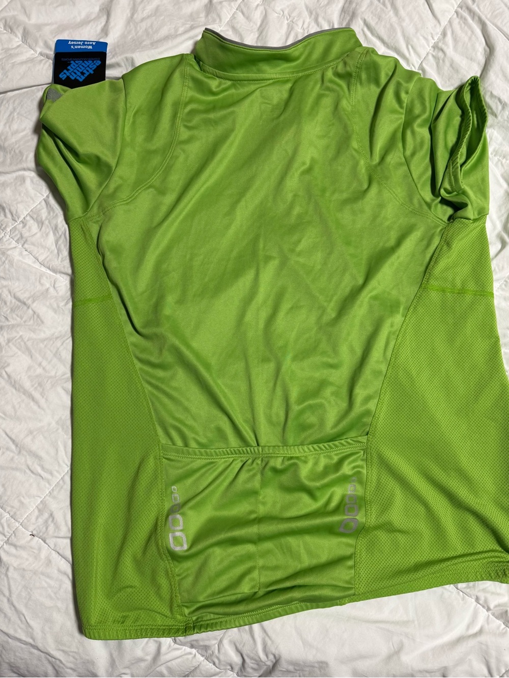 Eastern Mountain Sports- Bright Lime Green Cycling Jersey with Rear Pockets - XL
